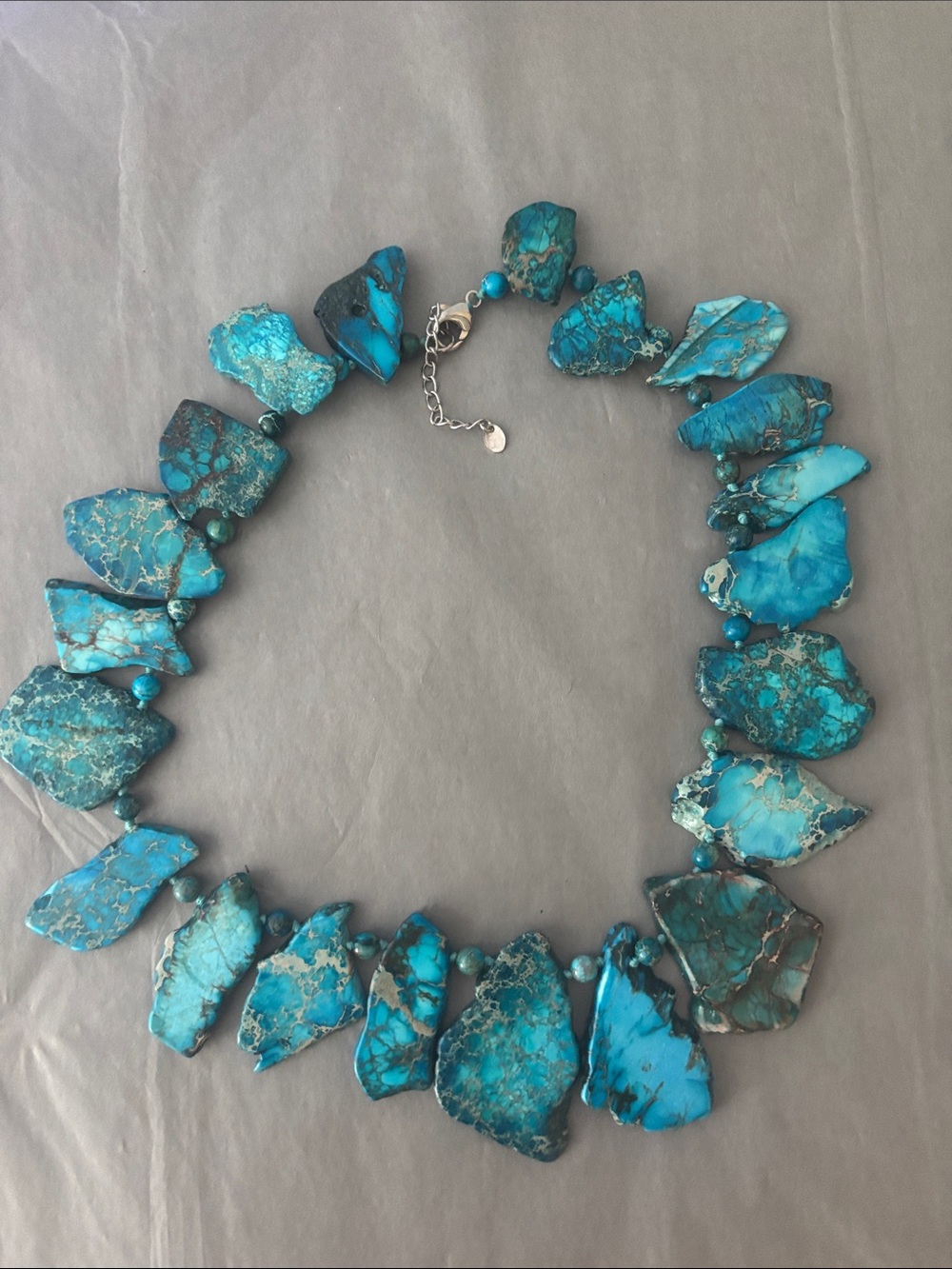 Lucas Lameth turquoise and sterling necklace.